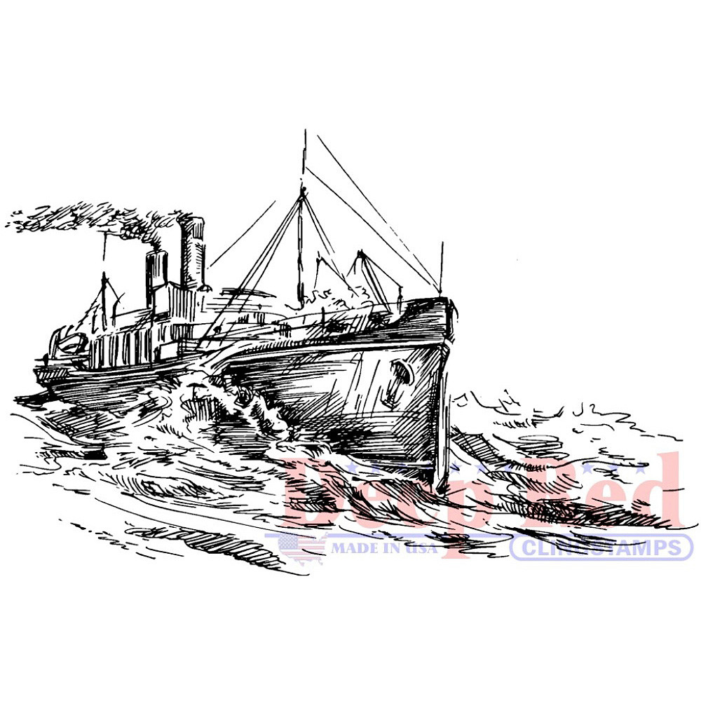 Deep Red Cling Rubber Stamp - 'Windmill' Design, 1.5x3 Inch, For Card Making & Crafts