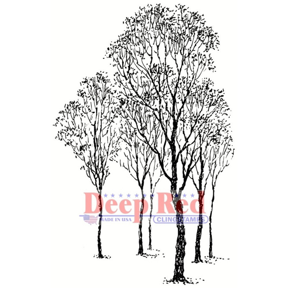 Deep Red Rubber Cling Stamp - 4x6 Inch Woodcut Festival Design - Unmounted Craft Stamp