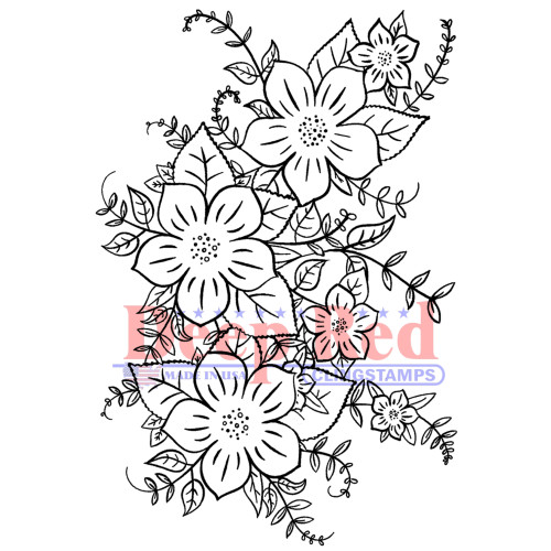 Periwinkle Rubber Cling Stamp by Deep Red Stamps