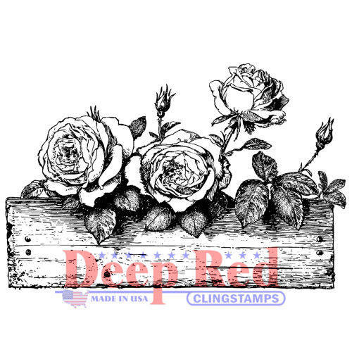 Rose Crate Rubber Cling Stamp