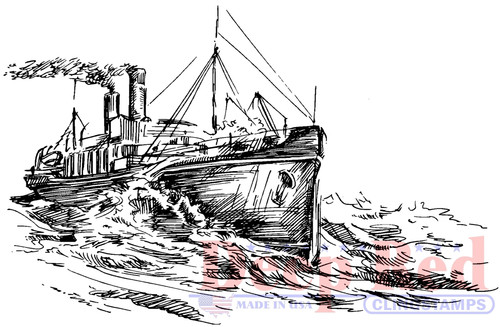 Ocean Steamer Cling Stamp by Deep Red Stamps