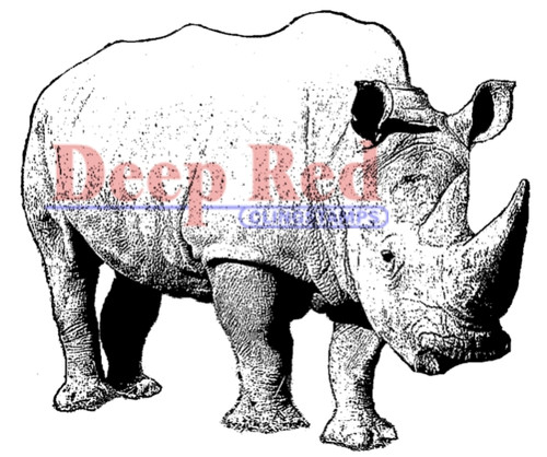 Rhinoceros Rubber Cling Stamp by Deep Red Stamps