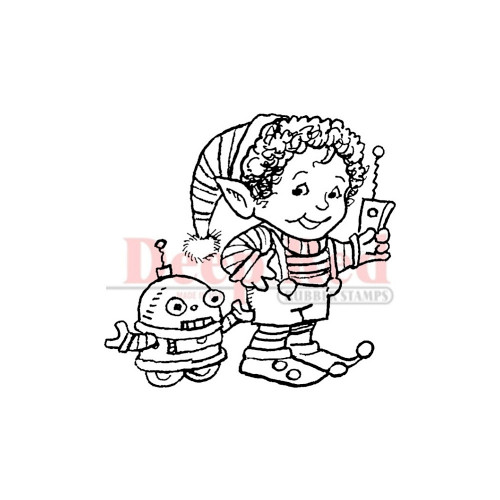 Elf female Wood Mounted Rubber Stamp 