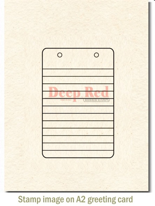 Notebook Steno Rubber Cling Stamp by Deep Red Stamps shown on A2 card