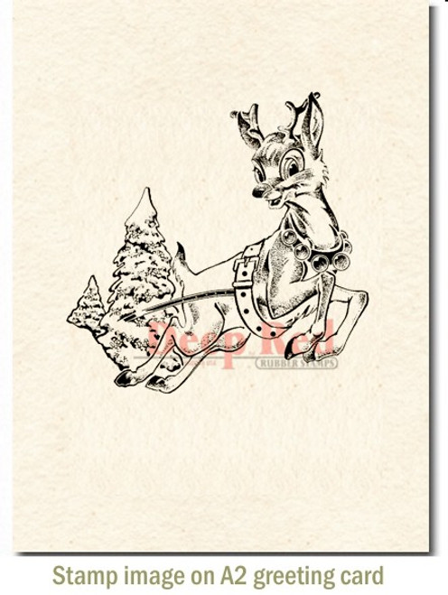 Rubber Cling Stamp by Deep Red Stamps shown on A2 card