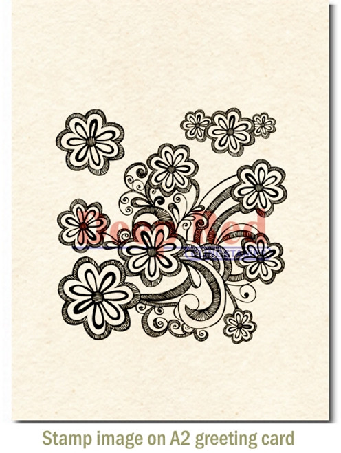 Rubber Cling Stamp by Deep Red Stamps shown on A2 card