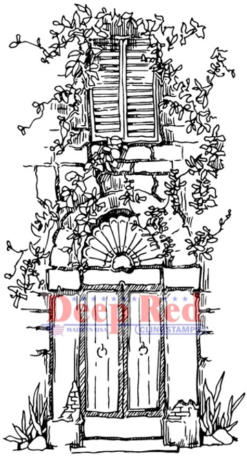 Vined Entry Rubber Cling Stamp by Deep Red Stamps