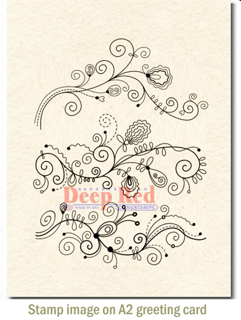 Rubber Cling Stamp by Deep Red Stamps shown on A2 card.