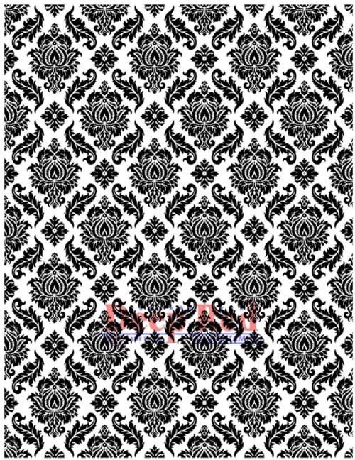 Damask Rubber Cling Stamp by Deep Red Stamps