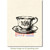 Vintage Teacup Rubber Cling Stamp on an A2 card size background