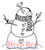 Snowman with Birds Rubber Cling Stamp by Deep Red Stamps