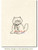 Fluffy Cat with Bow Rubber Cling Stamp by Deep Red Stamps shown on A2 card