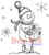 Snow Boy with Gift Rubber Cling Stamp