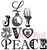 Joy Peace Love Rubber Cling Stamp by Deep Red Stamps