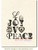 Joy Peace Love Rubber Cling Stamp by Deep Red Stamps shown on A2 card