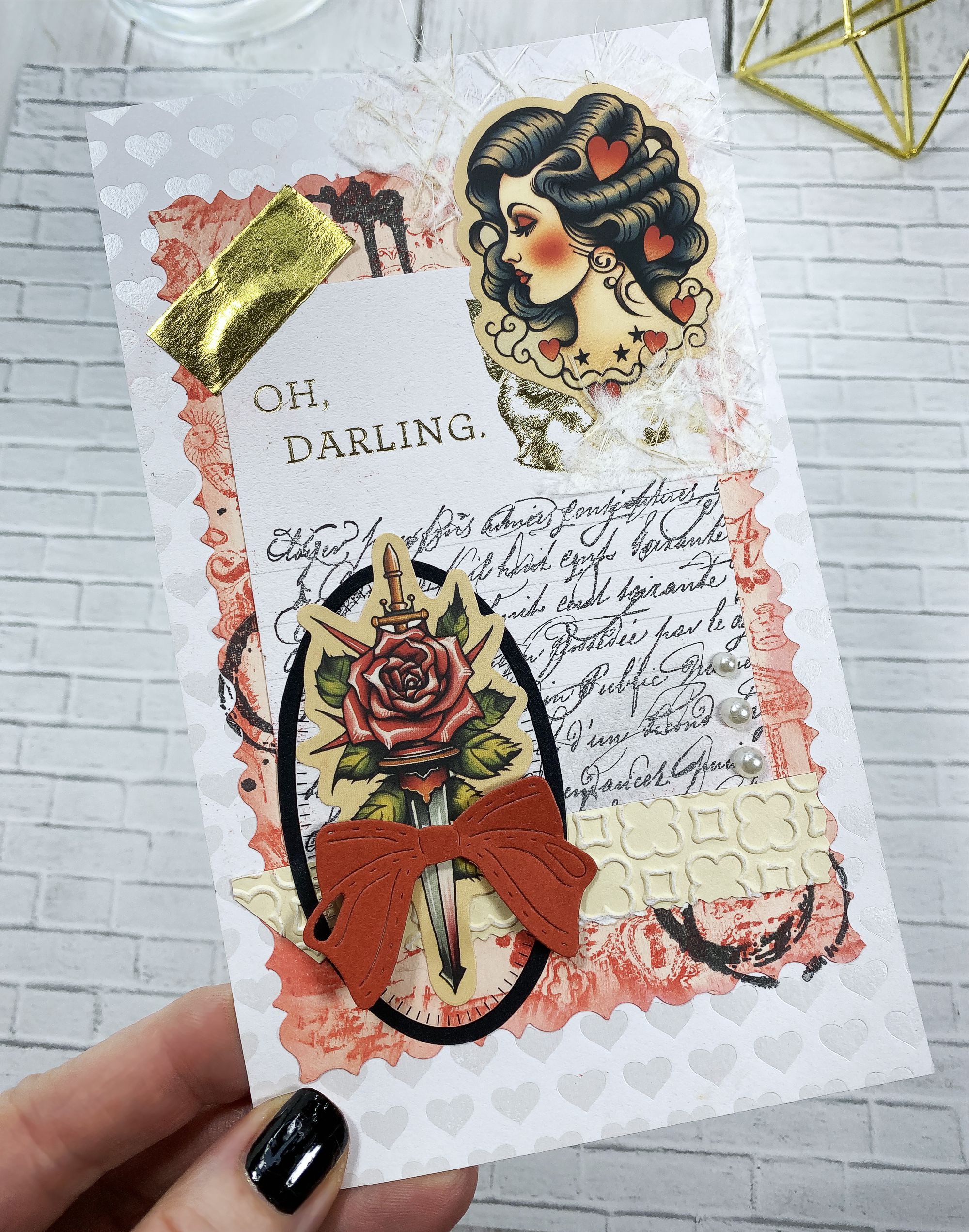 crafting winter journaling projects with rubber stamp