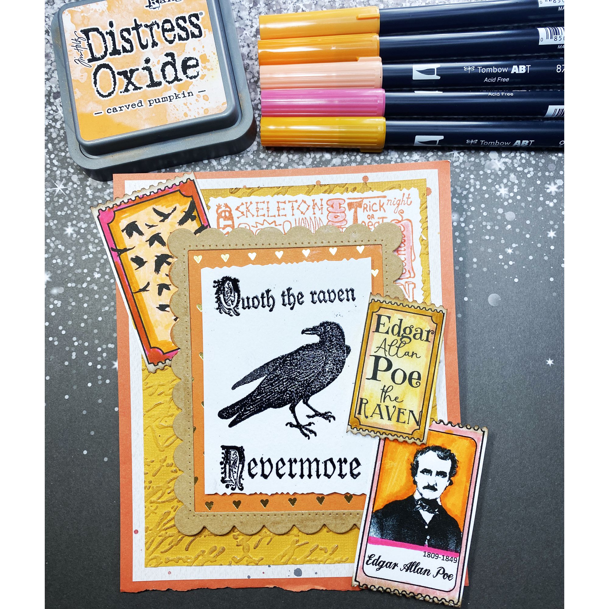 fun paper project to rubber stamp winter blues