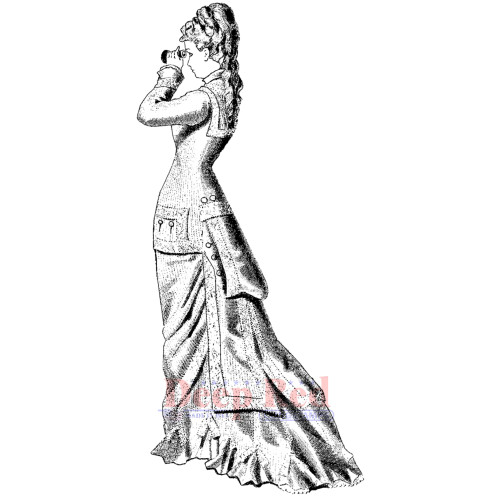 Victorian Ladies From Deep Red Cling Stamps