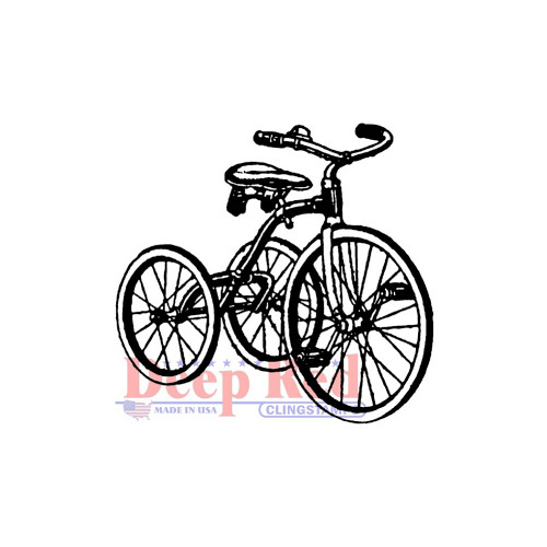 Vintage Tricycle Rubber Cling Stamp
