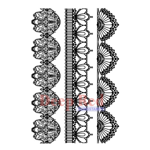 Vintage Lace Borders Rubber Cling Stamp