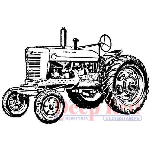 vintage red tractor clipart