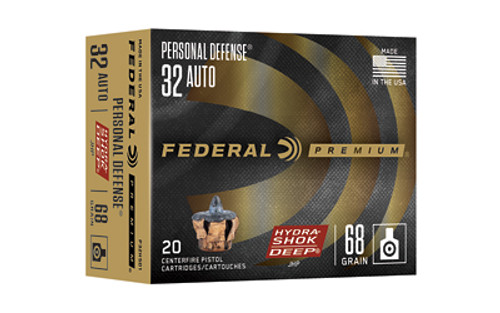 FED HYDRA SHOK 32ACP 68GR JHP 20/200