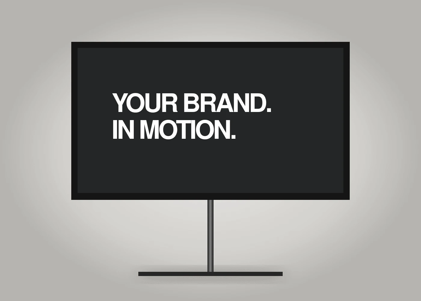 Illustrative 55-inch interactive landscape screen on a freestanding pedestal