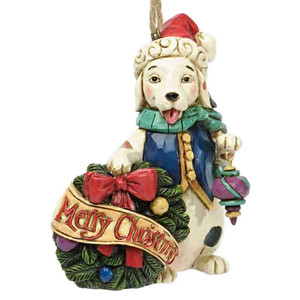 Merry Christmas Sitting Dog Ornament 4034409