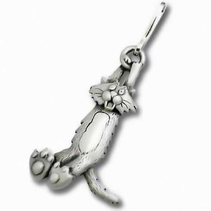 Cat "Crazy Cat" Pewter Zipper Pull 1073ZP