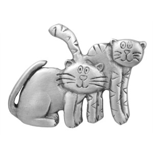 Cat Pin Two Cats Pewter Clutch Pin - 2924CP