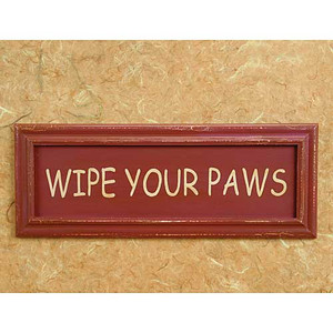 Wipe Your Paws Wood Sign 53914P