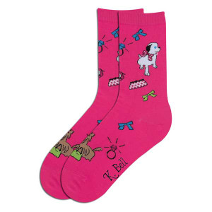 Dog Socks "Happy Dog" Fuchsia 61597F