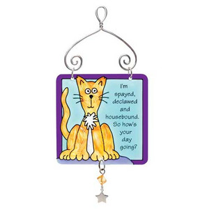 Scaredy Cat Mini Sun Catcher Sign JSW118
