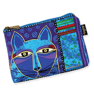 Laurel Burch Whiskered Cats Cosmetic Bags Blue LB5321E