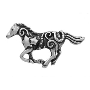 Horse Star Black Detailing Clutch Pin