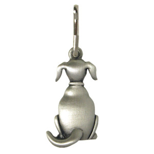 Dog Zipper Pull Pewter Back Dog 1074ZP