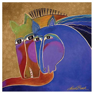 Laurel Burch Canvas Peruvian Mares Couple Horses 15x15 Wall Art LB26012