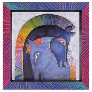 Laurel Burch 3-D Mares Embracing Horses 8x8 Wall Art LB26016