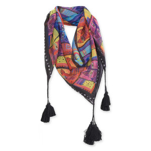 Laurel Burch Whisker Cats Artistic Square Scarf LBSQ305