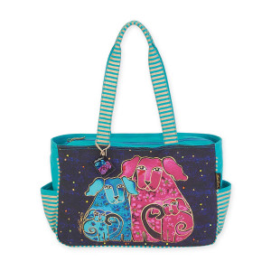 Laurel Burch Blossoming Pups Medium Tote LB5562