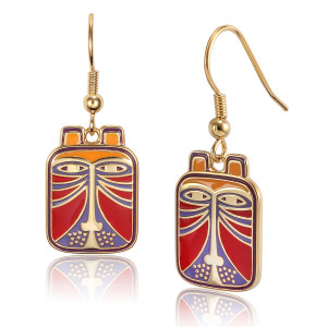 Toshio Laurel Burch Earrings Red Multi 5007