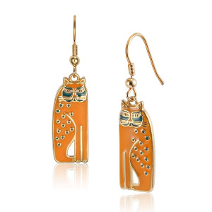 Siamese Cats Laurel Burch Earrings Mustard 5019