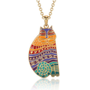 Rainbow Cat Laurel Burch Necklace Bright Multi 5027
