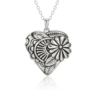 Flowering Heart Sterling Laurel Burch Necklace 4024