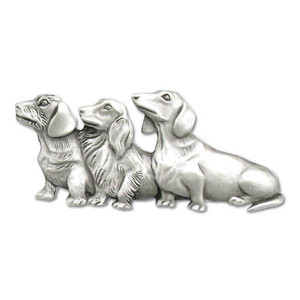 Dog Trio Doxie Pewter Pin - 1884PP