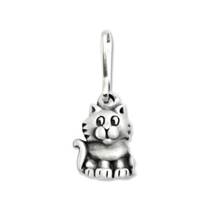 Cute Kitty Cat Pewter Zipper Pull 2674ZP