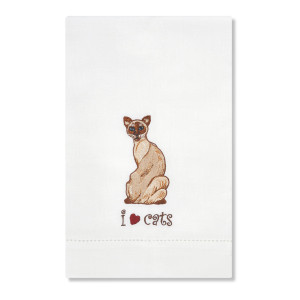 Siamese Cat Embroidered Tea Towel 45420
