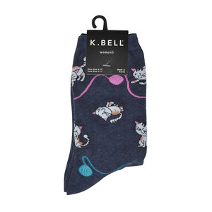 Cat Socks "Cat Yarn" Denim KBWF15H101-01