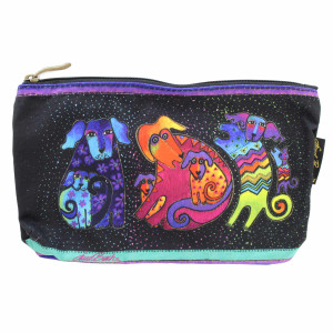 Laurel Burch Dog & Doggies 10x6 Cosmetic Bags LB5335C (LB5335C)