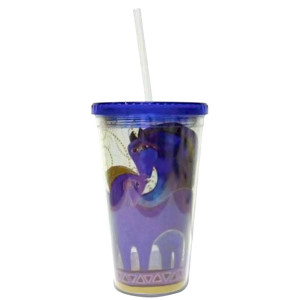 Laurel Burch Indigo Mares Horses Acrylic 16oz Tumbler Lid Straw - 26042